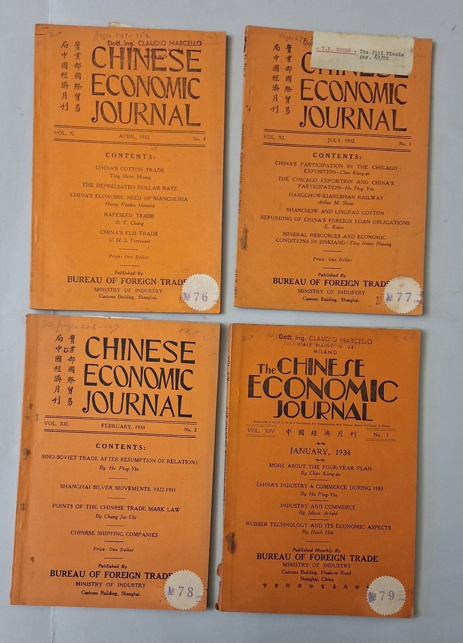 CHINESE ECONOMIC JOURNAL 1932 - 1933 - 1934 BUREAU OF …