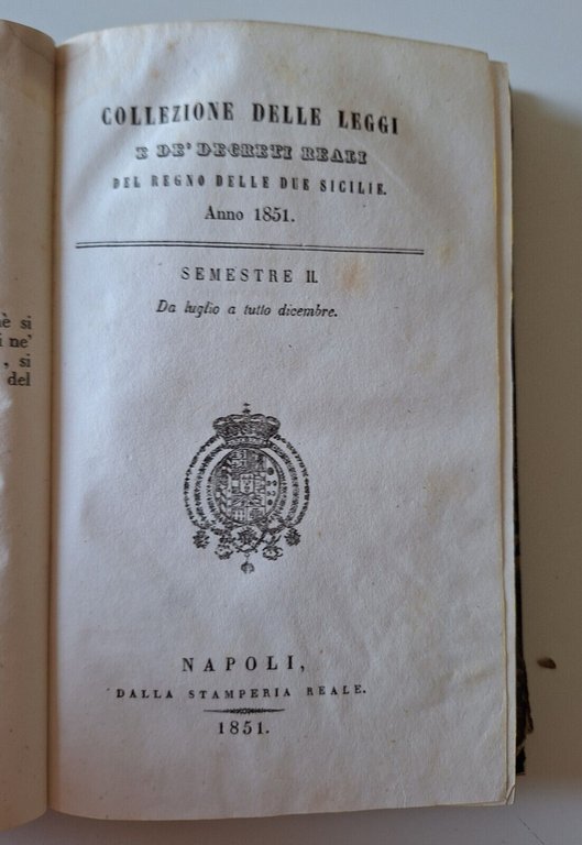 COLLEZIONE DELLE LEGGI E DE' DECRETI REALI DEL REGNO DELLE …