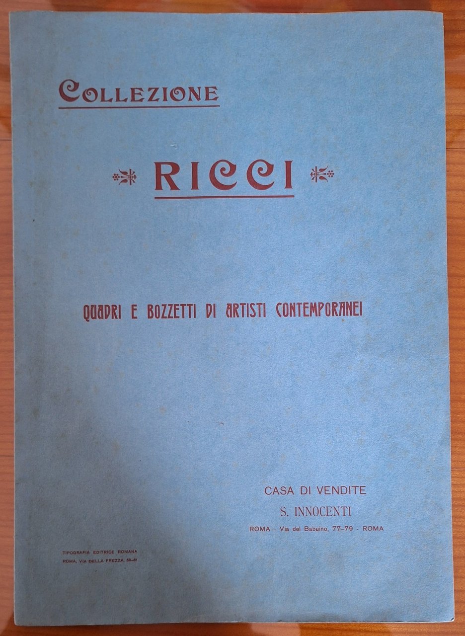 COLLEZIONE RICCI QUADRI E BOZZETTI DI ARTISTI CONTEMPORANEI CASA DI …