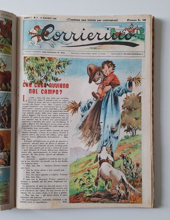 CORRIERINO GIORNALE ILLUSTRATO PER L'INFANZIA ANNATA 1° 1946 COMPLETA