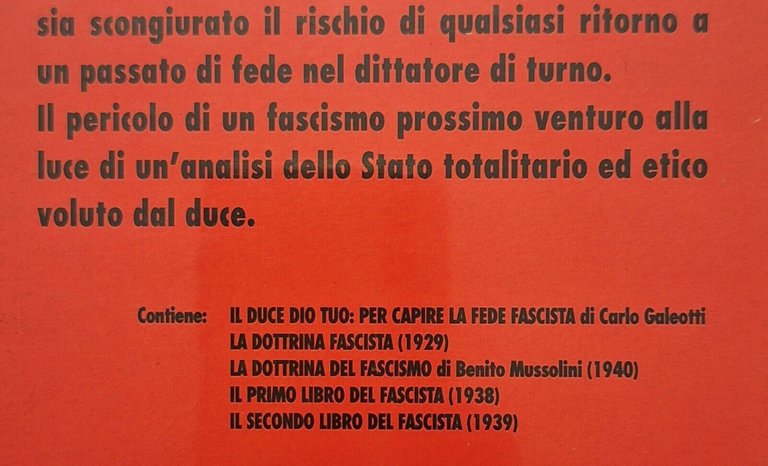 CREDERE OBBEDIRE COMBATTERE MILLELIRE STAMPA ALTERNATIVA SIGILLATO