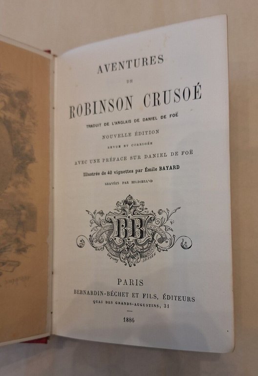 D. DE FOE LES ADVENTURES DE ROBINSON CRUSOE PARIS BERNARDIN …
