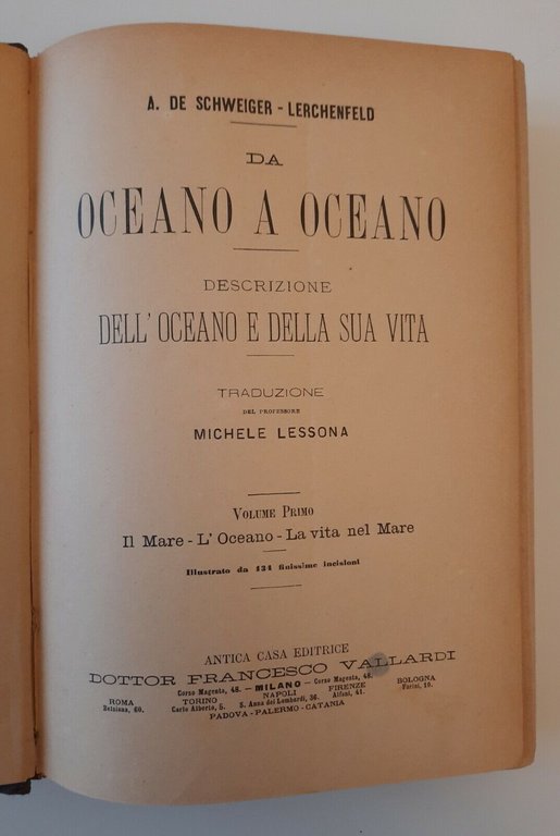 DA OCEANO A OCEANO DE SCHWEIGER LERCHENFELD LESSONA VALLARDI