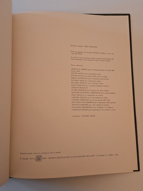DE CHIRICO I SOMMI SEDA 1965