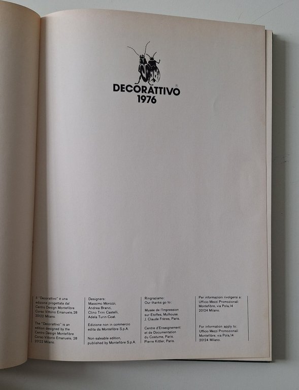 DECORATTIVO 1976 MONOGRAFIA DELLA DECORAZIONE AMBIENTALE MONTEFIBRE | Immagine Gallery 2