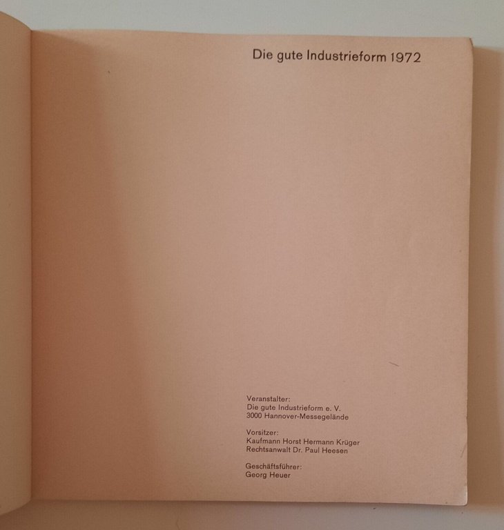 DIE GUTE INDUSTRIEFORM 1972 CATALOGO