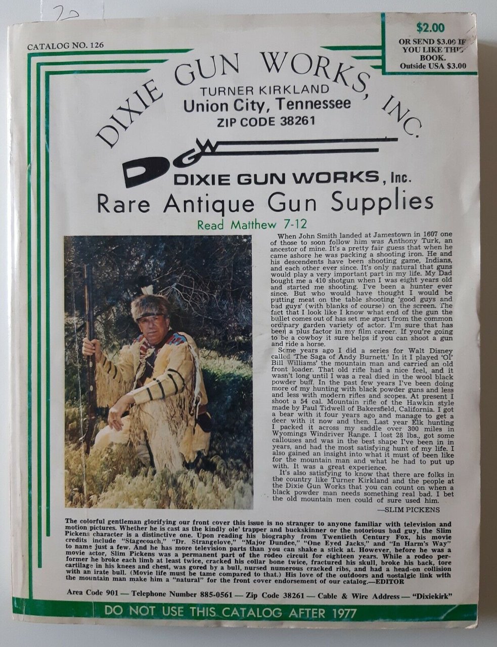 DIXIE GUN WORKS, INC. RARE ANTIQUE GN SUPPLIES NO. 126