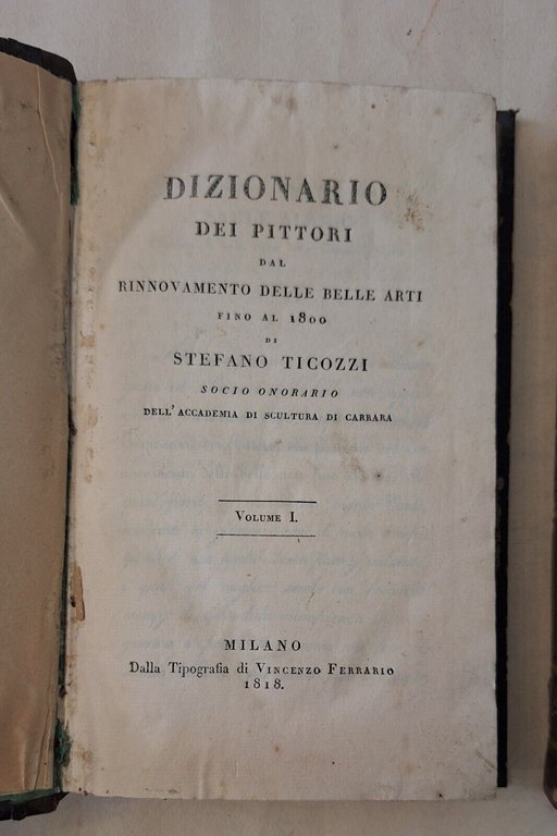 DIZIONARIO DEI PITTORI DI STEFANO TICOZZI MILANO TIP. V. FERRARIO …