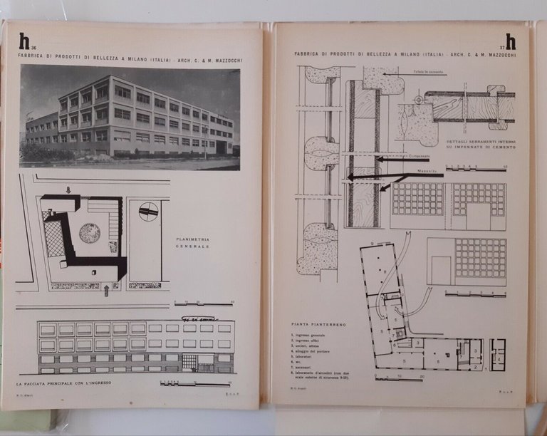 DOCUMENTI EDIFICI INDUSTRIALI R.G. ANGELI VALLARDI 1951 SERIE H FASC. …