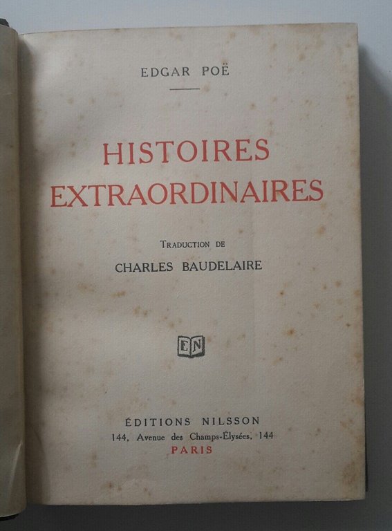 EDGAR POE HISTOIRES EXTRAORDINAIRES DE C. BAUDELAIRE J. DRATZ ED. …