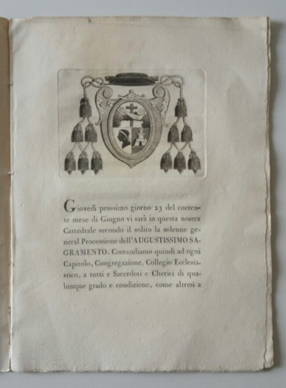 EDITTO DI MONS. ADEODATO TURCHI PARMA DALLA STAMPERIA REALE 1791
