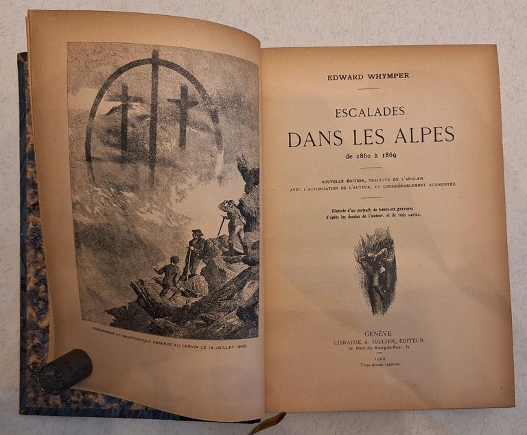EDWARD WHYMPER ESCALADES DANS LES ALPES LIB. A. JULLIEN ED. …