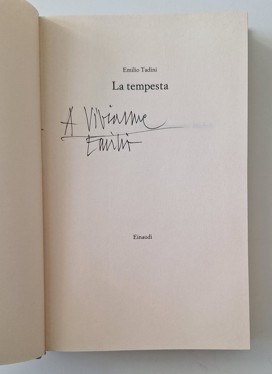 EMILIO TADINI LA TEMPESTA EINAUDI 1993 1° ED. AUTOGRAFATO | Immagine Gallery 2