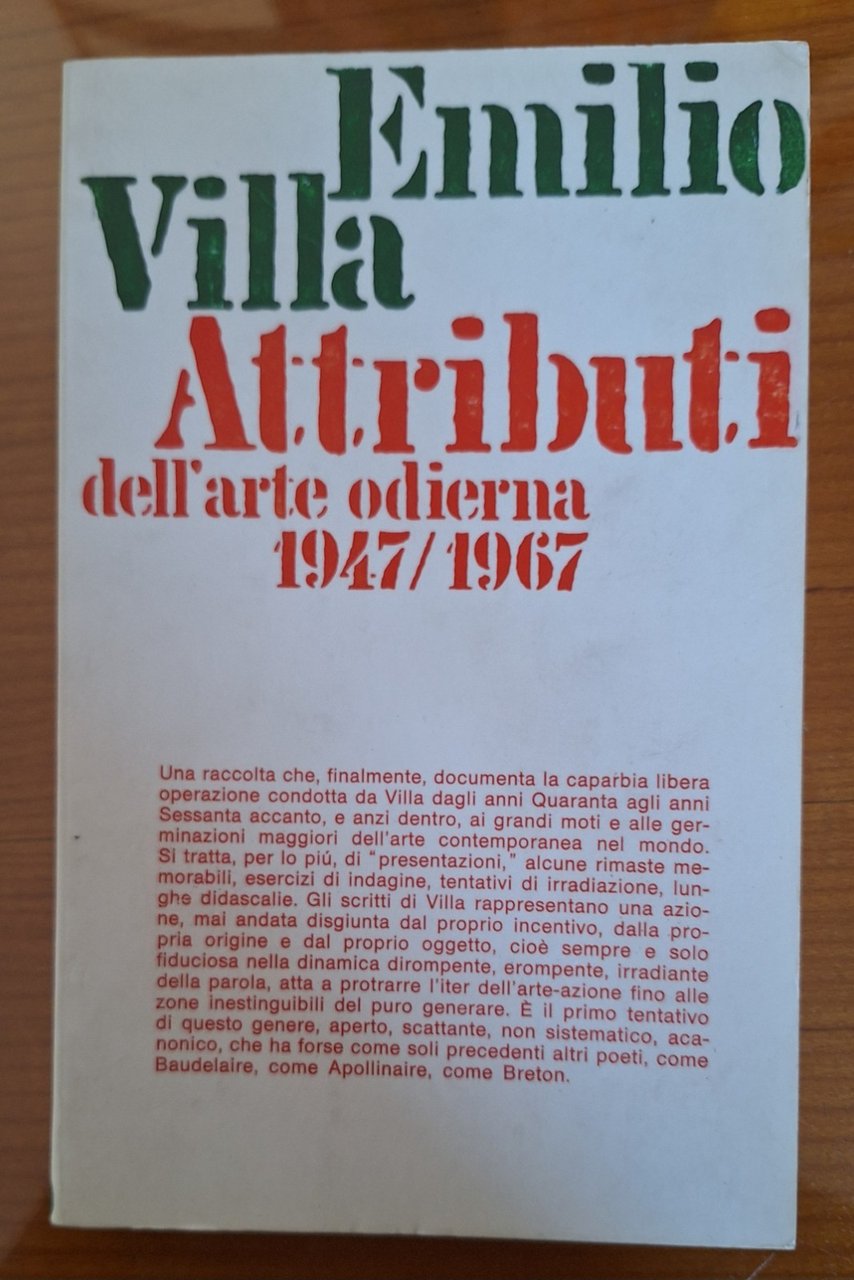 EMILIO VILLA ATTRIBUTI DELL'ARTE ODIERNA 1947 / 1967 LE LETTERE … | Immagine principale