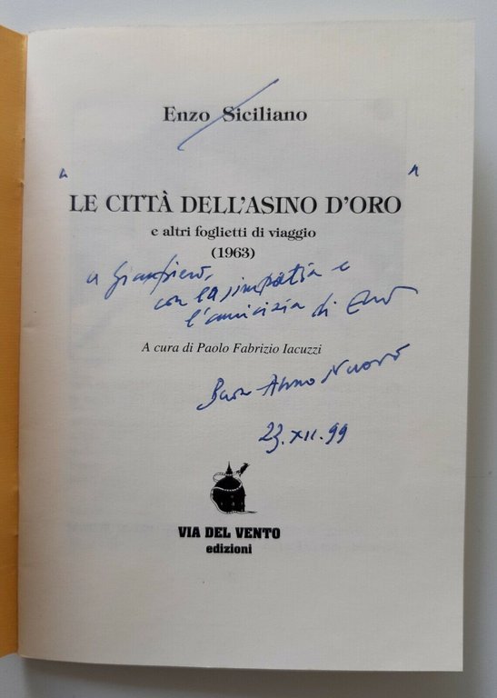 ENZO SICILIANO LE CITTA' DELL'ASINO D'ORO OCRA GIALLA 1997 1° …