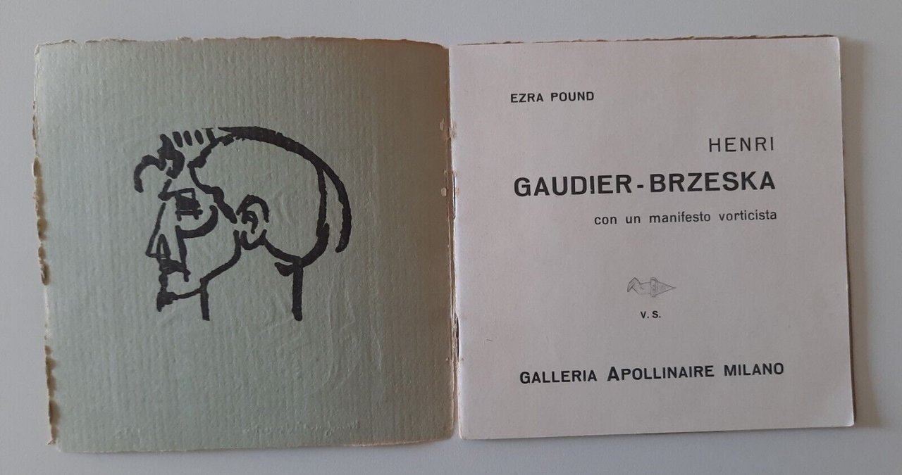EZRA POUND HENRI GAUDIER - BRZESKA ALL'INSEGNA PESCE D'ORO 1957