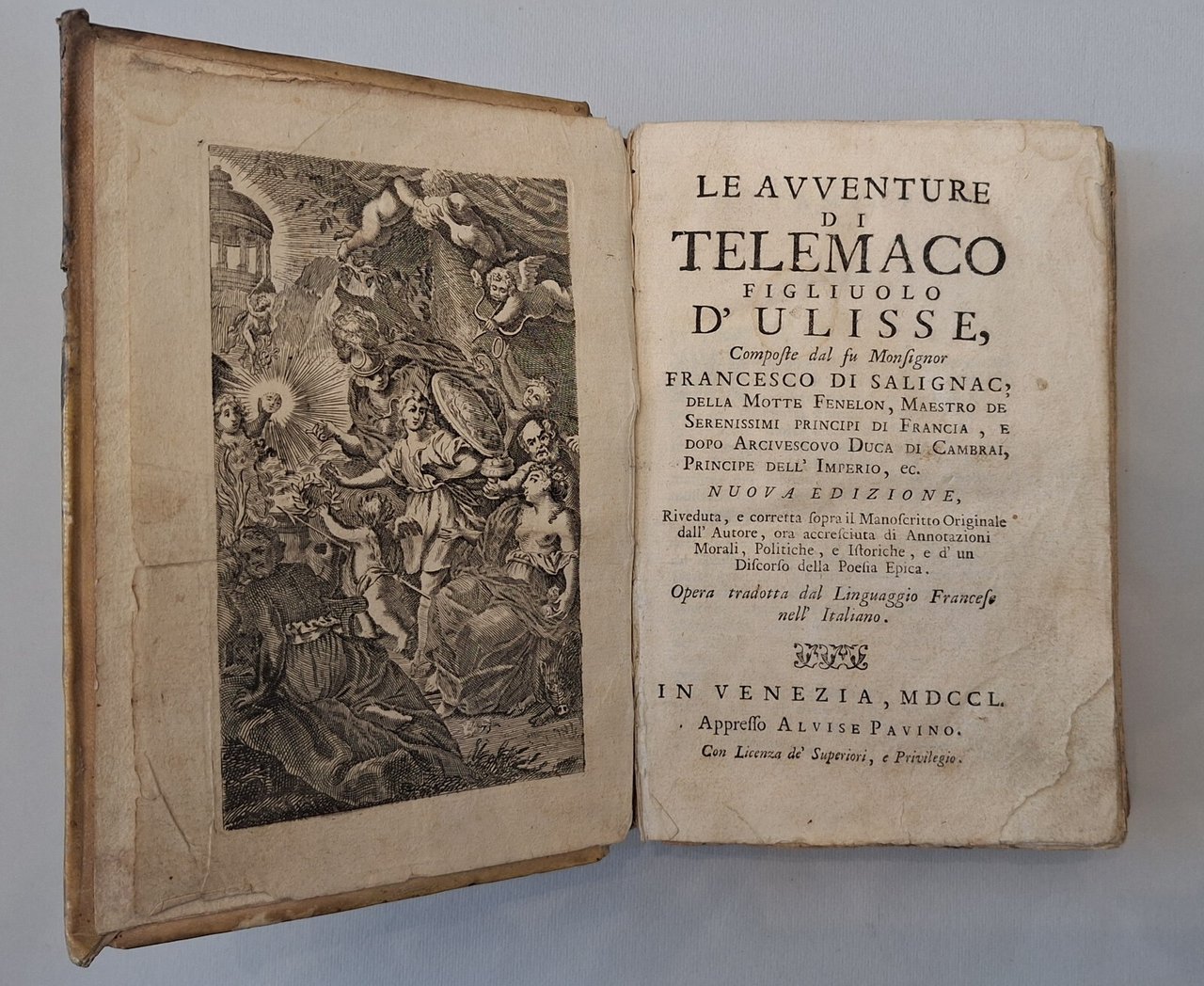 F. SALIGNAC LE AVVENTURE DI TELEMACO 1750 APPRESSO ALVISE PAVINO