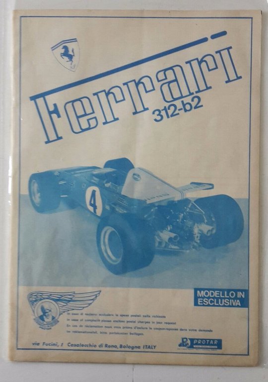 FERRARI 312-B2 MODELLISMO LIBRETTO ISTRUZIONI