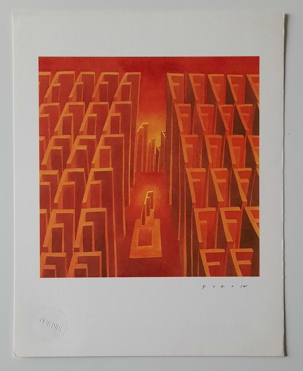 FOLON LITO BOLAFFI 1972 FIRMATA