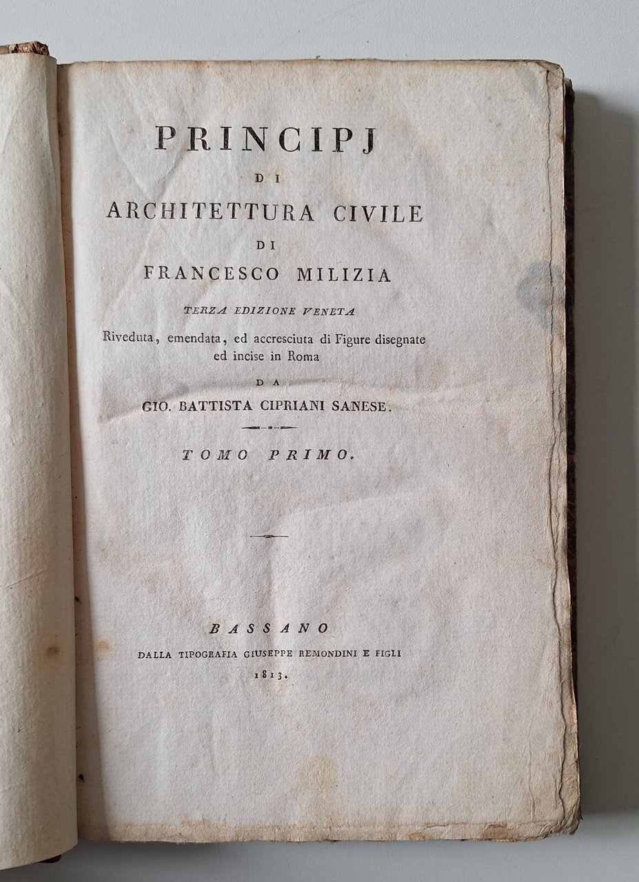 FRANCESCO MILIZIA PRINCIPJ DI ARCHITETTURA CIVILE BASSANO REMONDINI 1813 3 …