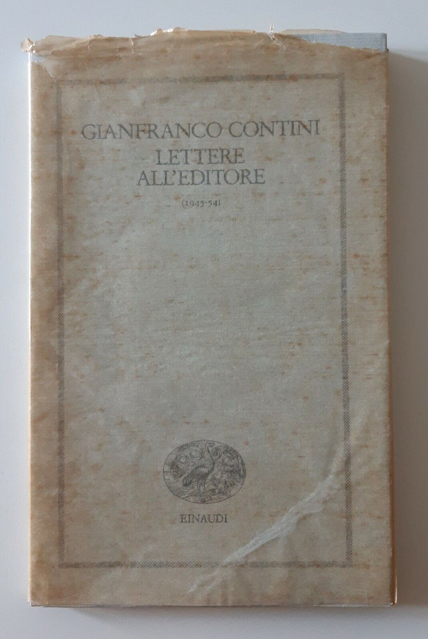 G. CONTINI LETTERE ALL'EDITORE EINAUDI 1990