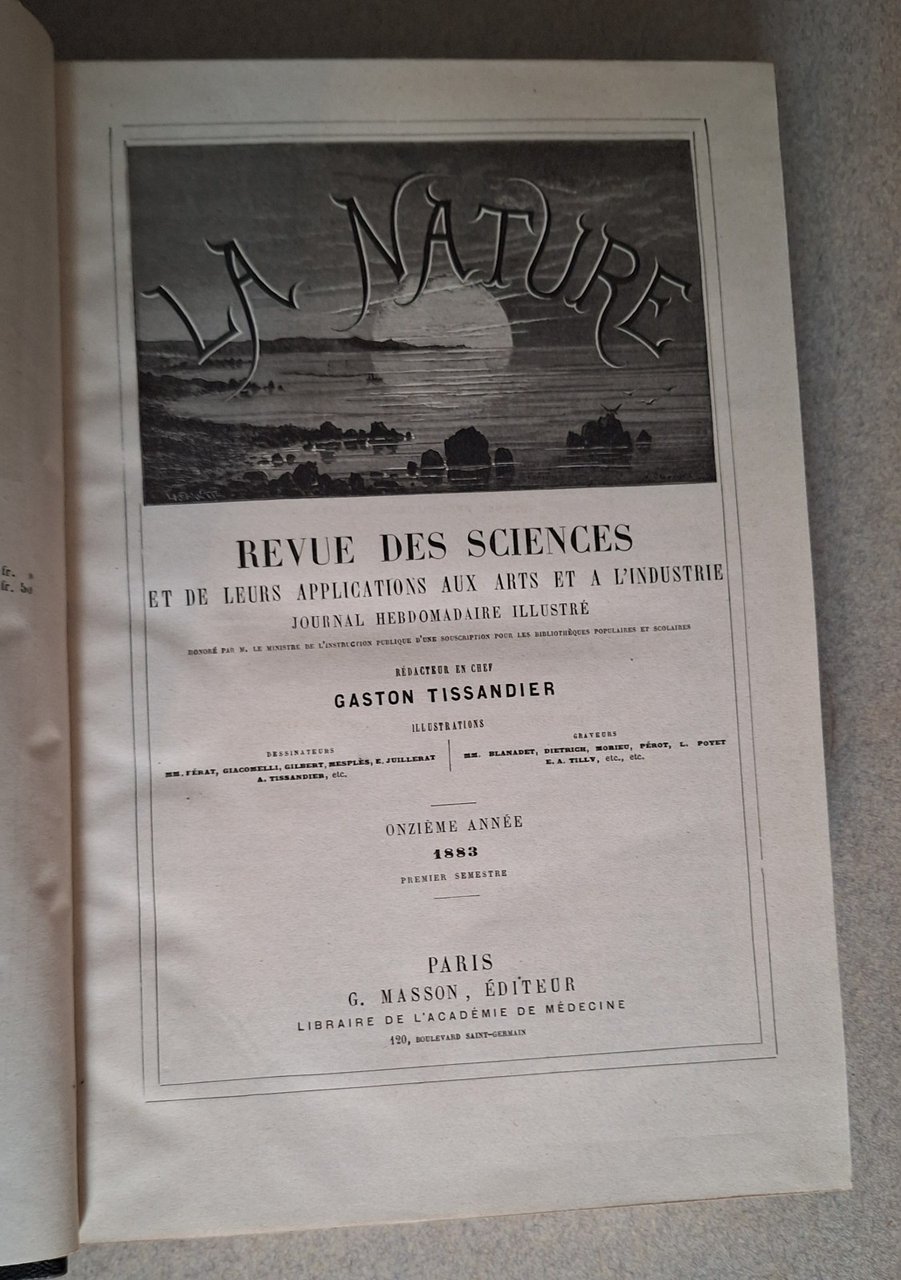 G. TISSANDER LA NATURE REVUE DES SCIENCES 1883 G. MASSON …