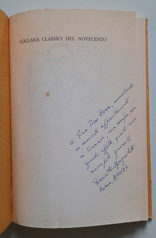 GIACINTO SPAGNOLETTI VERSI D'OCCASIONE ED. DEI DIOSCURI 1984 AUTOGRAFATO