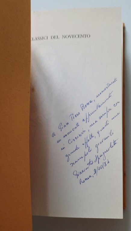 GIACINTO SPAGNOLETTI VERSI D'OCCASIONE EDIZIONI DEI DIOSCURI 1984 AUTOGRAFATO