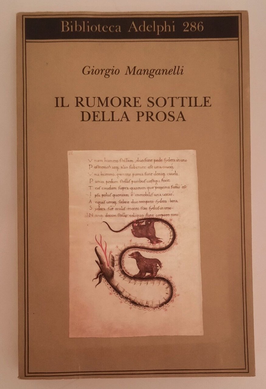 GIORGIO MANGANELLI IL RUMORE DELLA PROSA ADELPHI BIBLIOTECA ADELPHI 1994