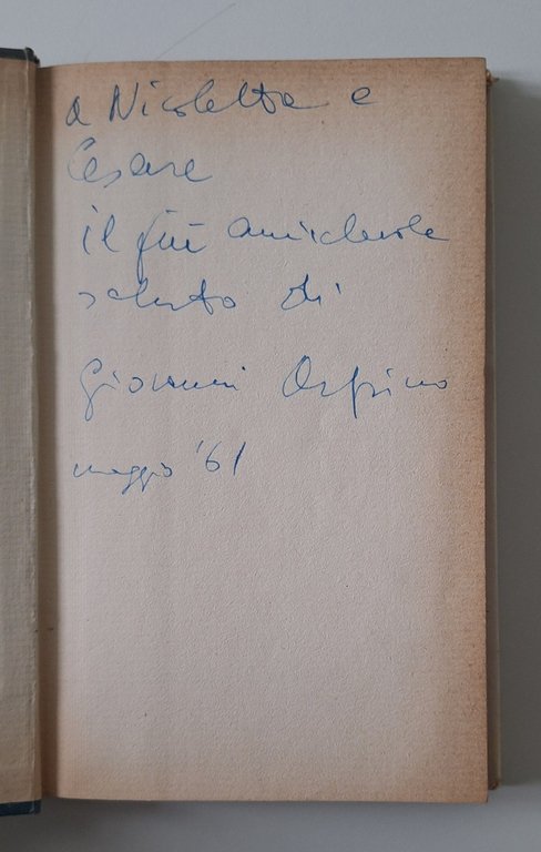 GIOVANNI ARPINO UN DELITTO D'ONORE MONDADORI 1961 AUTOGRAFATO