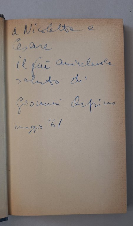 GIOVANNI ARPINO UN DELITTO D'ONORE MONDADORI 1961 AUTOGRAFATO