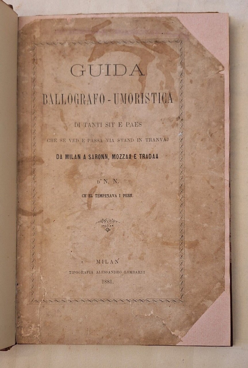 GUIDA BALLOGRAFO UMORISTICA DA MILAN A SARONN MONZAA E TRADA …