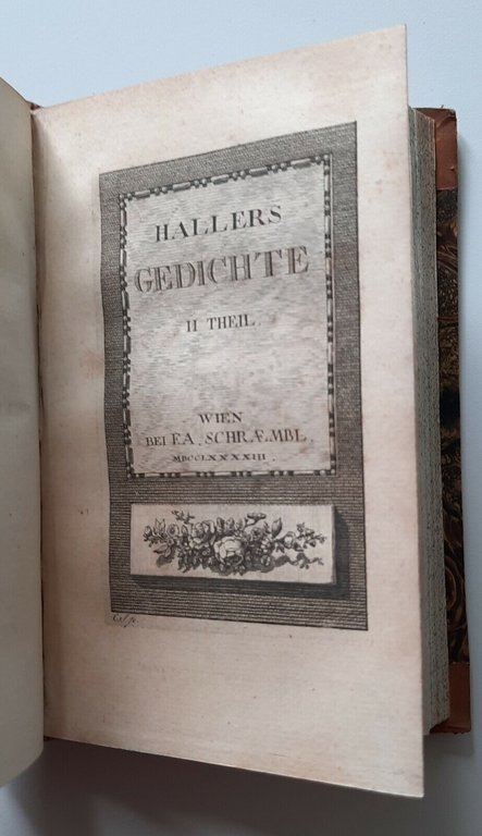 HALLERS VERSUCH SCHWEIZERISCHER GEDICHTE WIEN F.A. SCHRAEMBL 1793