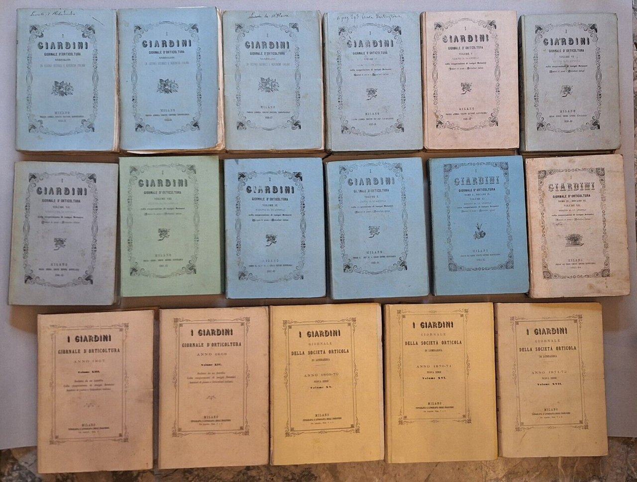 I GIARDINI GIORNALE D'ORTICOLTURA MILANO A. UBICINI DALL'ANNO 1 AL …