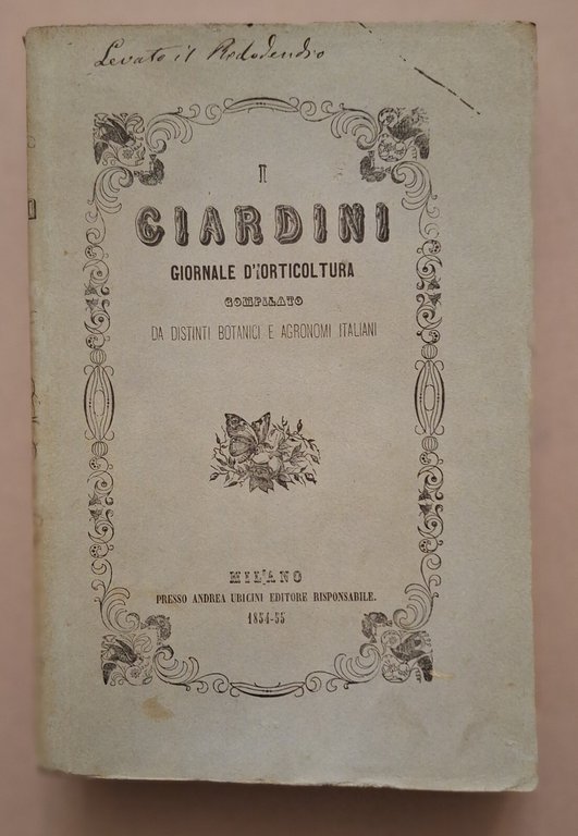 I GIARDINI GIORNALE D'ORTICOLTURA MILANO A. UBICINI DALL'ANNO 1° AL … | Immagine Gallery 6