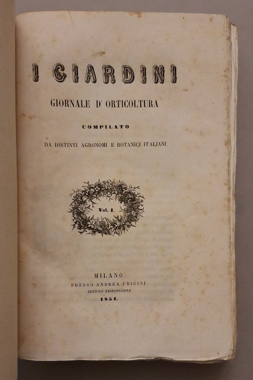 I GIARDINI GIORNALE D'ORTICOLTURA MILANO A. UBICINI DALL'ANNO 1° AL … | Immagine Gallery 8