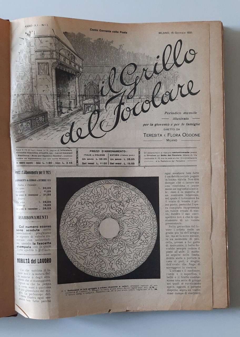 IL GRILLO DEL FOCOLARE PERIODICO MENSILE ILLUSTRATO ANNO IX ANNATA …