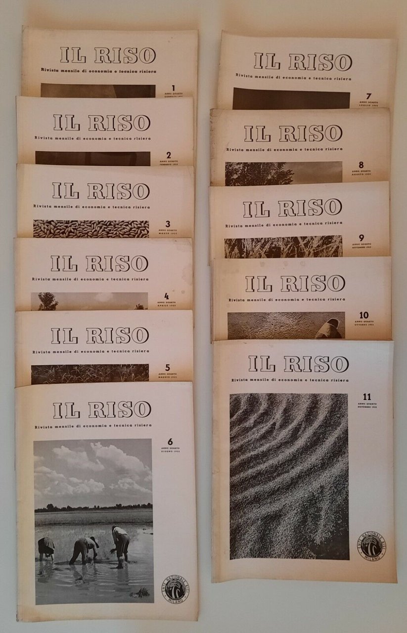 IL RISO RIVISTA MENSILE ECONOMIA TECNICA RISIERA ANNO 4° ANNATA …