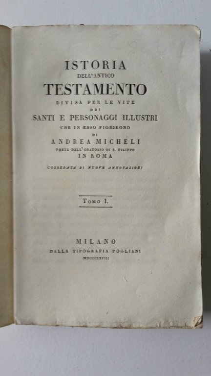 ISTORIA ANTICO TESTAMENTO DIVISA PER LE VITE DEI SANTI A. …
