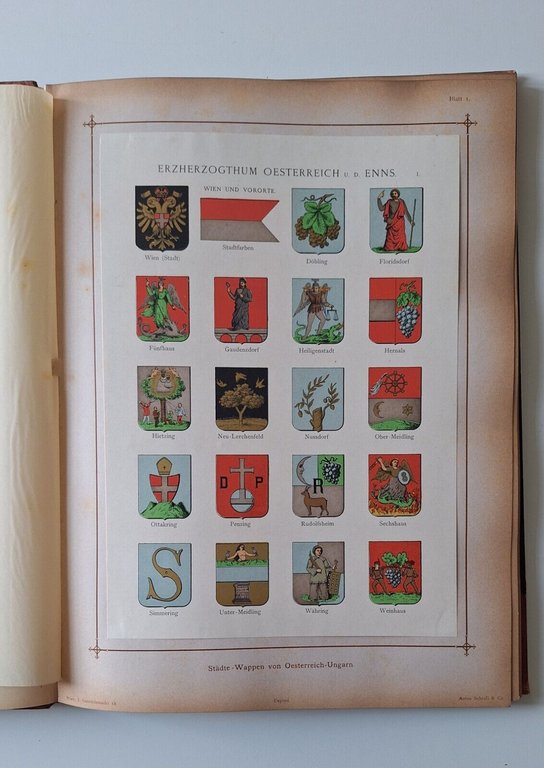 KARL LIND STADTE WAPPEN VON OSTERREICH UNGARN WIEN A. SCHROLL …