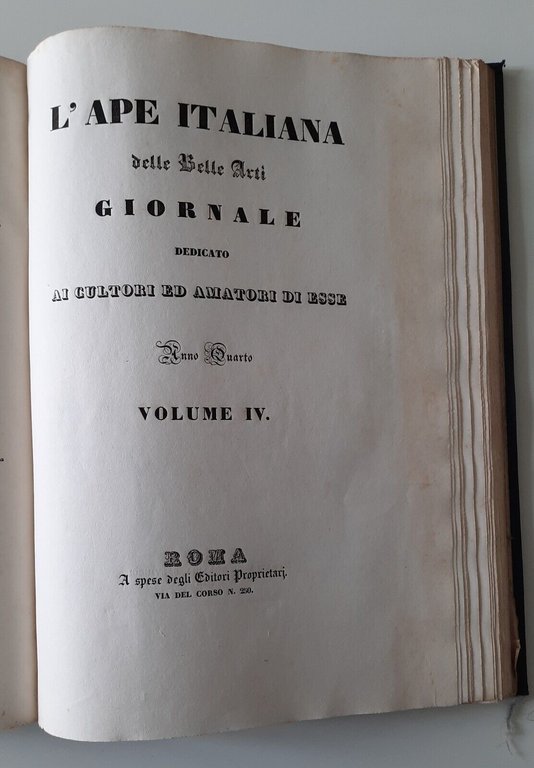 L'APE ITALIANA DELLE BELLE ARTI VOL. 3 - 4 ROMA …