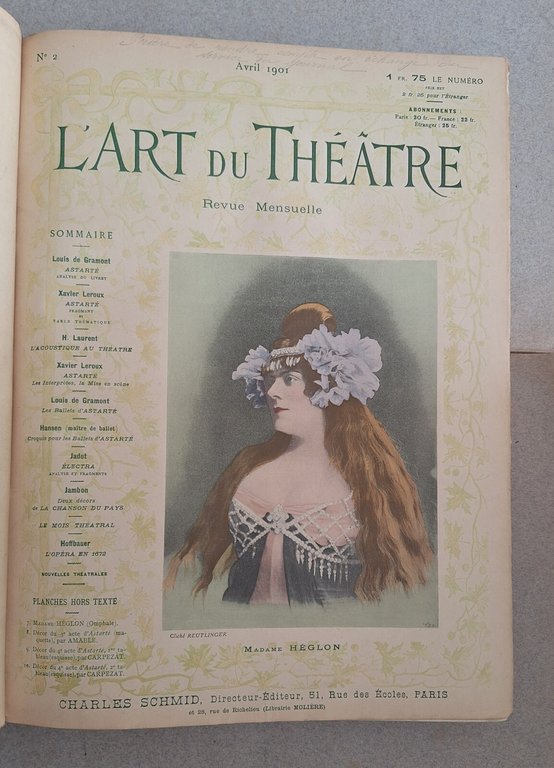 L'ART DU THEATRE REVUE MENSUELLE CHARLESSCHMID ANNATA 1901 DA MARZO …