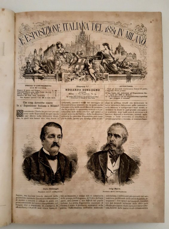 L'ESPOSIZIONE ITALIANA DEL 1881 IN MILANO ILLUSTRATA SONZOGNO