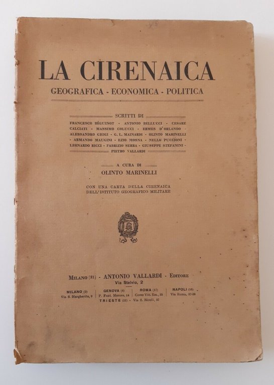 LA CIRENAICA GEOGRAFICA ECONOMICA POLITICA VALLARDI 1920