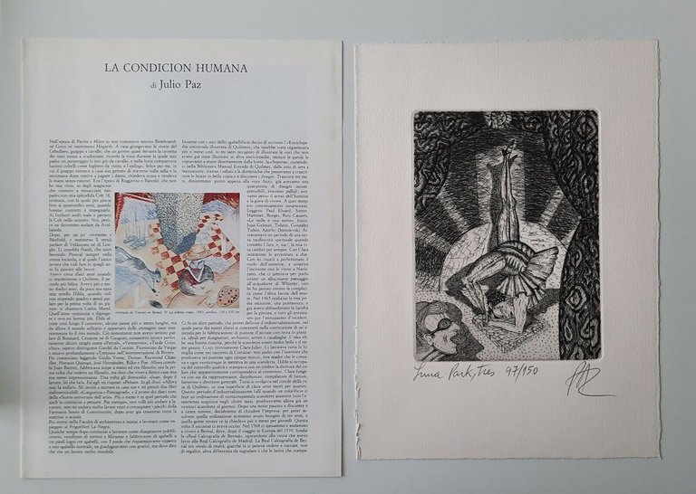 LA CONDICION HUMANA DI JULIO PAZ EDITIEMME 1983 CON INCISIONE …