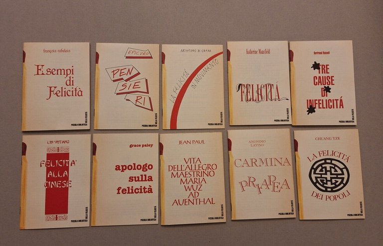 LA FELICITA' RACCOLTA DIECI LIBRI MILLELIRE STAMPA ALTERNATIVA