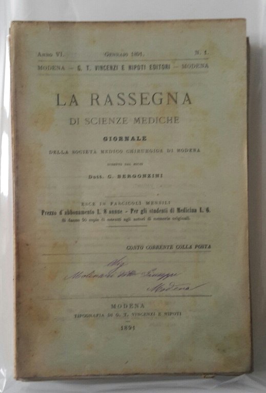 LA RASSEGNA DI SCIENZE MEDICHE SOCIETA' MEDICO CHIRURGICA DI MODENA …
