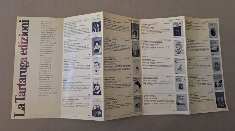 LA TARTARUGA EDIZIONI CATALOGO EDITORIALE 1981