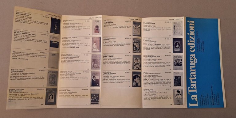 LA TARTARUGA EDIZIONI CATALOGO EDITORIALE 1981
