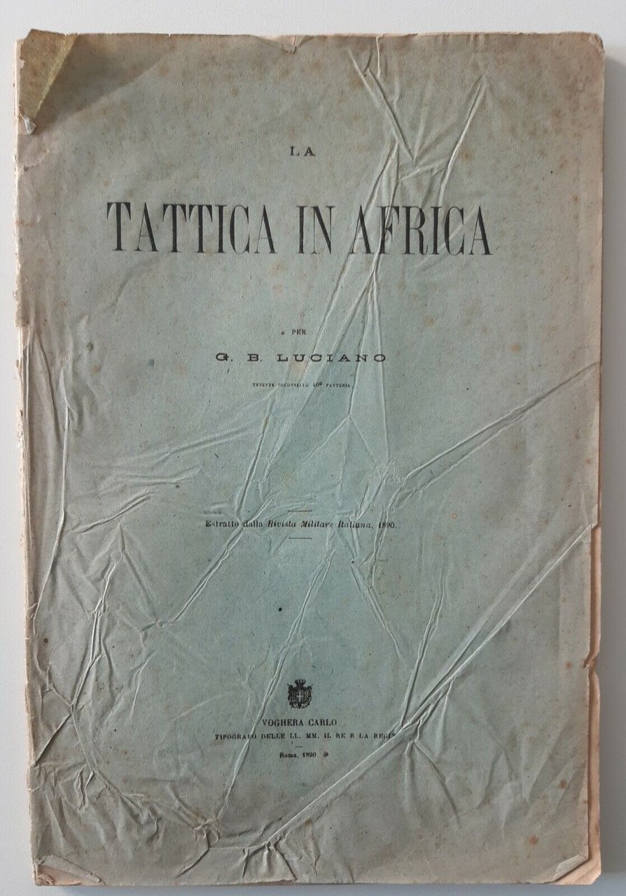 LA TATTICA IN AFRICA PER G.B. LUCIANO CARLO VOGHERA 1890